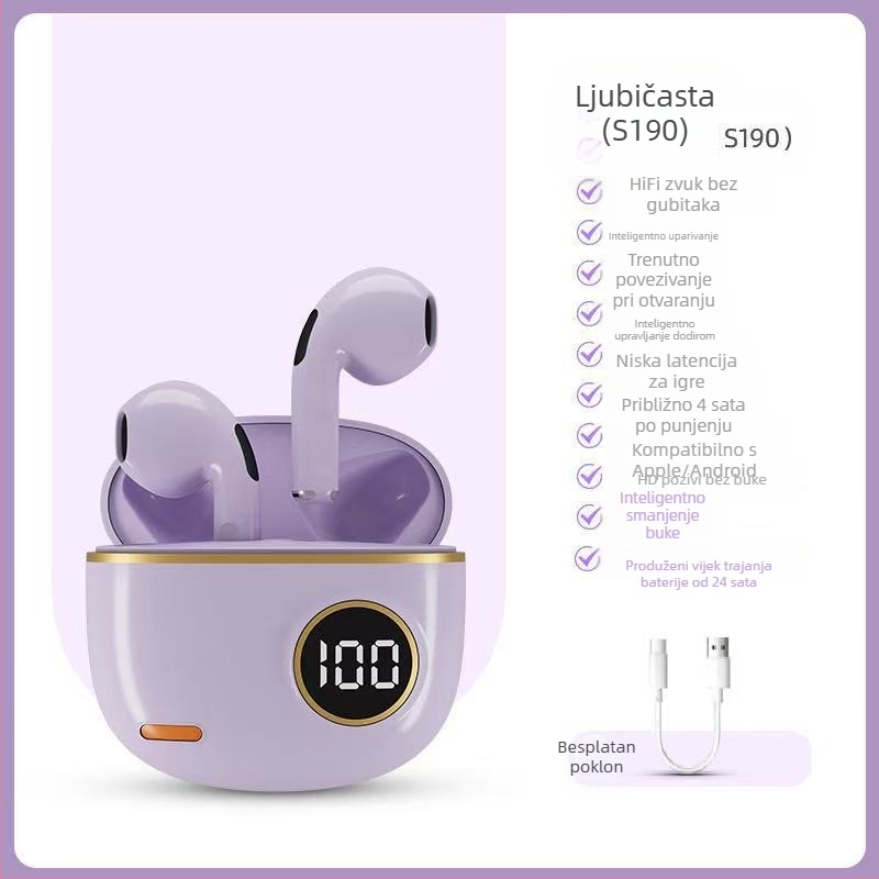 2026 bežične Bluetooth slušalice s dugim trajanjem baterije, udobne za cijeli dan, redukcija buke, kompatibilne s Androidom, sportske slušalice u retro stilu