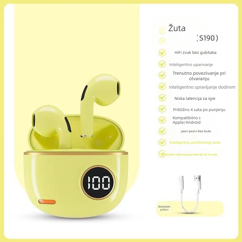 2026 bežične Bluetooth slušalice s dugim trajanjem baterije, udobne za cijeli dan, redukcija buke, kompatibilne s Androidom, sportske slušalice u retro stilu