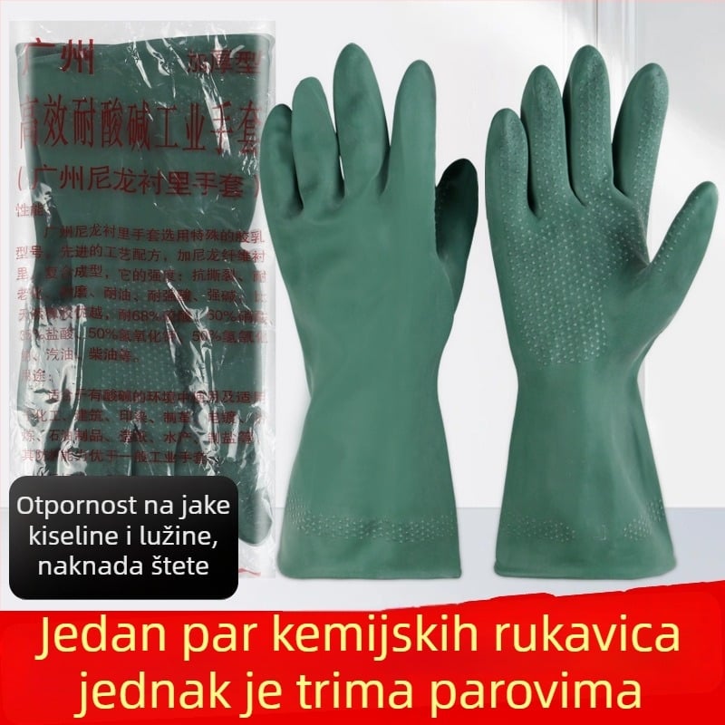 Rukavice od butilnog kaučuka s najlonskom podstavom — kemijski otporne, debeli zaštitni rukavice za posao