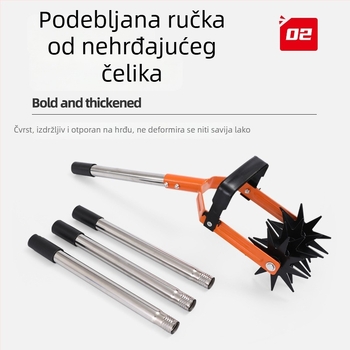 Podesivi rotacijski alat za kultiviranje, 2-u-1 vrtni alat za uklanjanje korova i prozračivanje tla