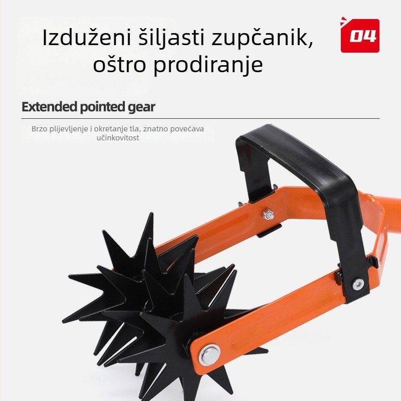 Podesivi rotacijski alat za kultiviranje, 2-u-1 vrtni alat za uklanjanje korova i prozračivanje tla