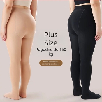 Najlonke s flis podstavom za jesen-zimu, boja kože, neproziran izgled nogu, novi model