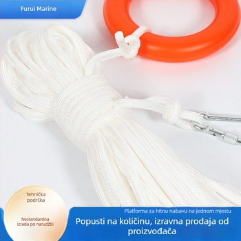 Plutajuće spašavajuće užad s prstenom i kopčom, 8 mm, 30 m