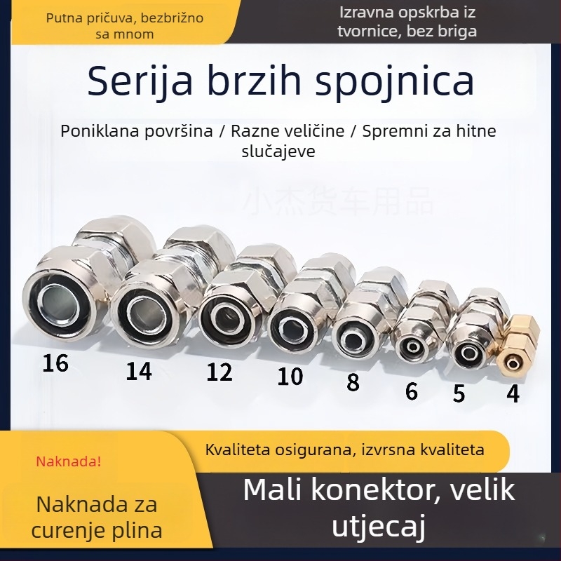 Set brzih spojnika za zračne crijeve 4–16 mm za kamione i prikolice