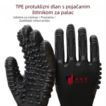 Industrijske rukavice za antivibraciju, prozračne za gradilište, protuklizne i otporne na habanje