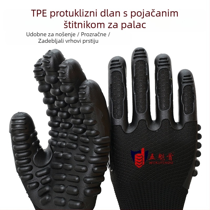 Industrijske rukavice za antivibraciju, prozračne za gradilište, protuklizne i otporne na habanje