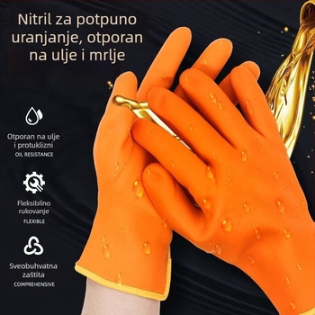 Nitrilne rukavice otporne na ulje i vodu za kemijsku zaštitu – otporne na habanje i proklizavanje, otporne na kiseline i baze, deblje, kemijske rukavice