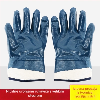 Plave nitrilne rukavice, velika veličina, otporne na ulje, otporne na habanje, protuklizne zaštitne rukavice