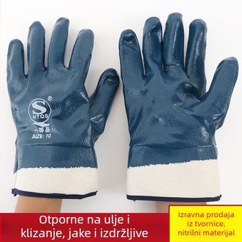 Plave nitrilne rukavice, velika veličina, otporne na ulje, otporne na habanje, protuklizne zaštitne rukavice