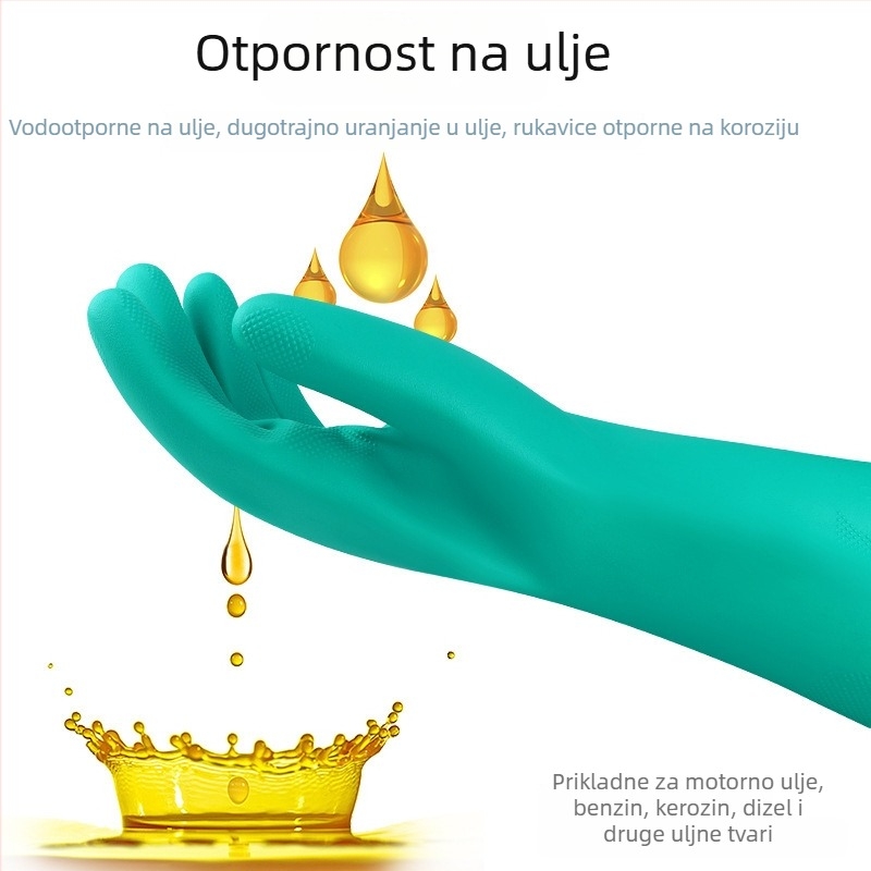 Ruiya nitrilne rukavice — razina 6, kemijska otpornost, otporne na kiseline i baze, otporne na ulje, zaštitne radne rukavice