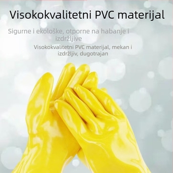 Žute PVC potopljene rukavice, debele, otporne na habanje, industrijske, protuklizne, otporne na ulja, kiseline i baze, zaštita pri obradi ribe