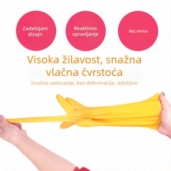 Debele rukavice za pranje posuđa od vodootporne lateks gum, dugi manžet, za kućnu upotrebu, otporne na habanje, za žene