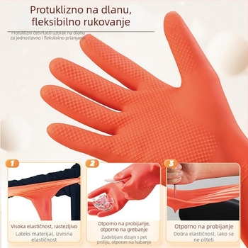 45 cm produžene latex rukavice za čišćenje sa fleec podstavom, izdržljive, vodootporne, industrijske zaštitne rukavice za svakodnevno čišćenje