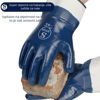 Plave nitril rukavice otporne na ulje, protuklizne, za mehaničko održavanje i kemijsku zaštitu