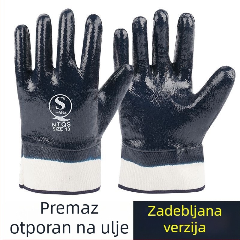 Plave nitril rukavice otporne na ulje, protuklizne, za mehaničko održavanje i kemijsku zaštitu