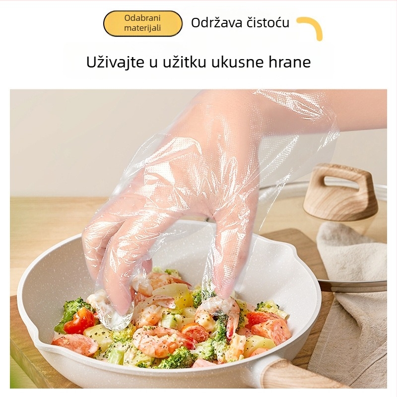 Jednokratne zaštitne PE rukavice, pojačane, za čišćenje, kozmetiku i preradu hrane, vodootporne i otporne na ulje.