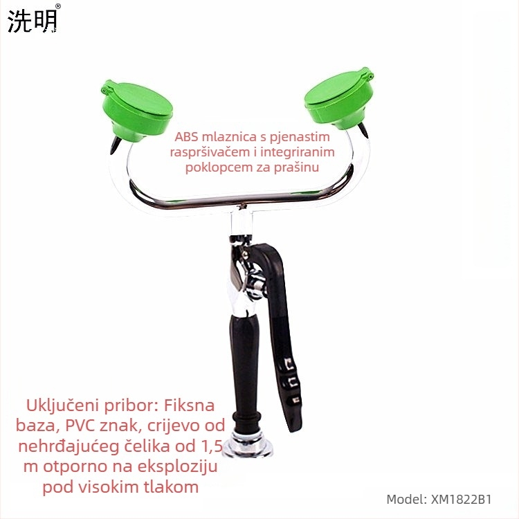 Bakreni stolni sustav za ispiranje očiju, dvostruka glava, laboratorijska upotreba