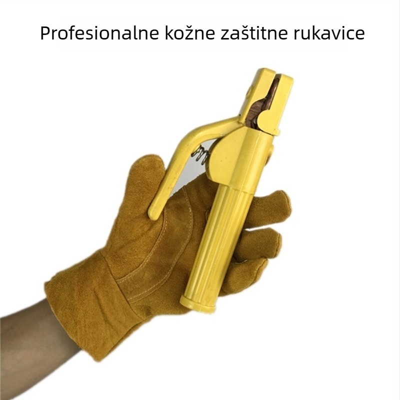 Kratke rukavice za zavarivanje od bikove kože, potpuno kožne, otporne na vatru, toplinska izolacija, zaštita od opeklina