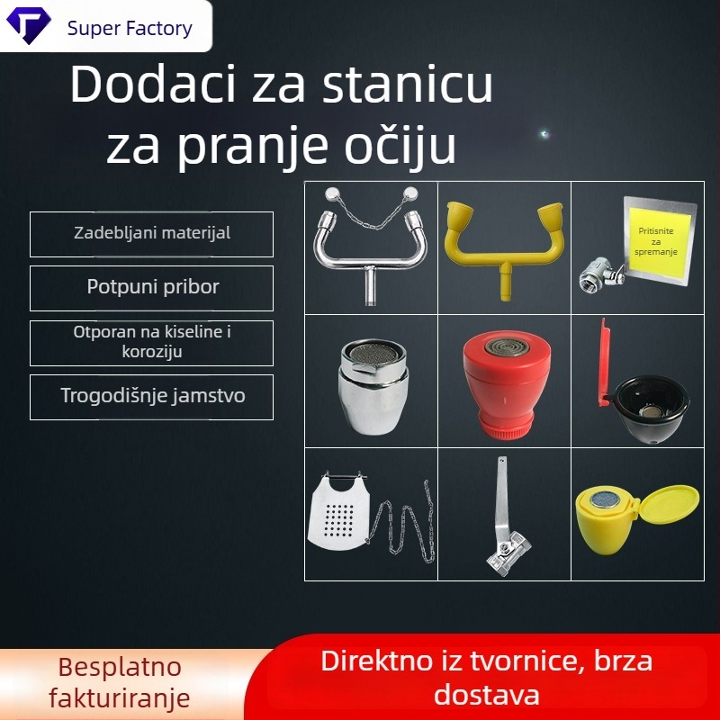 Pribor za mlaznicu za ispiranje očiju od nehrđajućeg čelika 304 – vertikalni nužni tuš