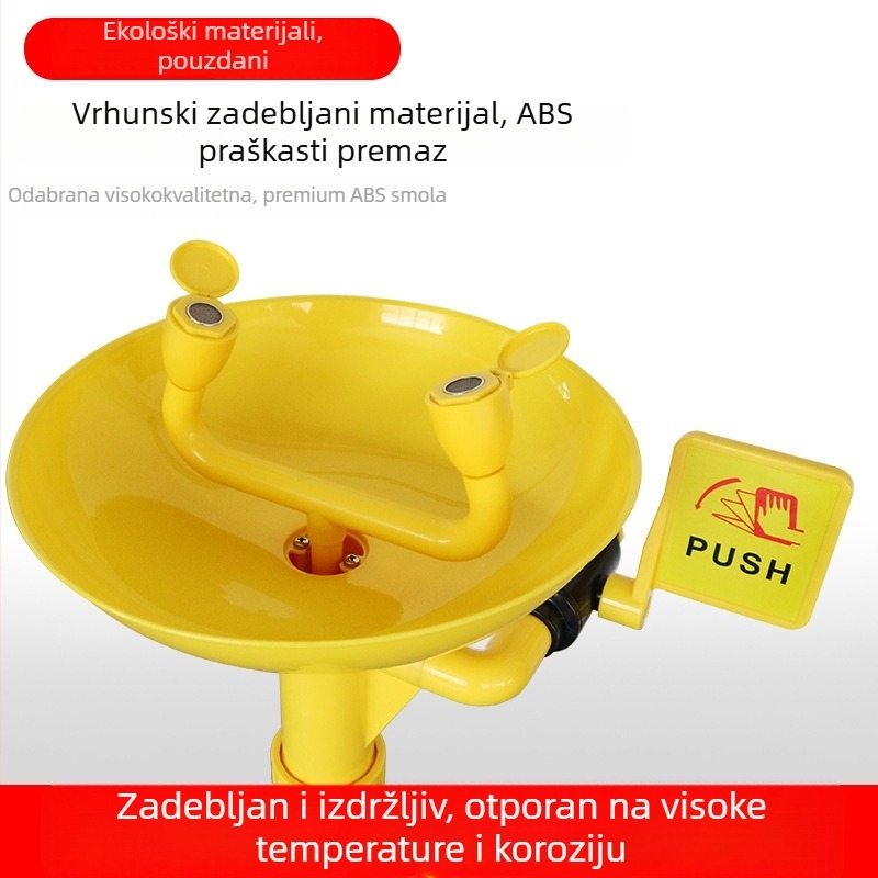 Pedalno upravljan nužni tuš i pranje očiju, ABS inženjskog plastičnog kompozita
