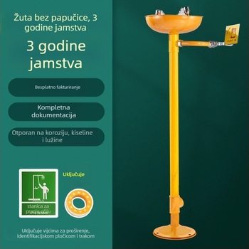 Vertikalni sustav za ispiranje očiju od 304 nehrđajućeg čelika s ABS premazom i pedalom za laboratorijsku i industrijsku uporabu
