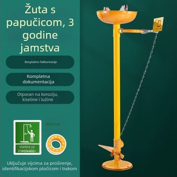 Vertikalni sustav za ispiranje očiju od 304 nehrđajućeg čelika s ABS premazom i pedalom za laboratorijsku i industrijsku uporabu