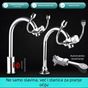 Laboratorijski pedalni tuš za oči, s indukcijom i hitnim ispranjem, elektroplating tuš za oči, boje: bakrena, bijela, žuta