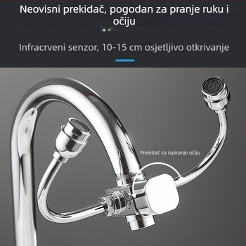 Laboratorijski pedalni tuš za oči, s indukcijom i hitnim ispranjem, elektroplating tuš za oči, boje: bakrena, bijela, žuta