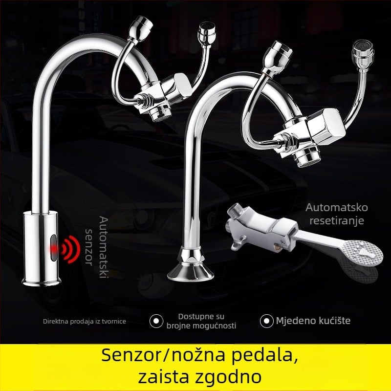 Laboratorijski pedalni tuš za oči, s indukcijom i hitnim ispranjem, elektroplating tuš za oči, boje: bakrena, bijela, žuta