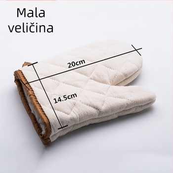 Bijele pamučne rukavice otporne na visoke temperature, debeli sloj, za pećnicu i mikrovalnu, toplotnoizolacijske rukavice od pamuka, mala veličina