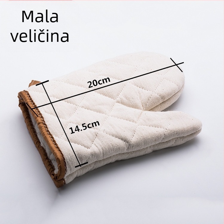 Bijele pamučne rukavice otporne na visoke temperature, debeli sloj, za pećnicu i mikrovalnu, toplotnoizolacijske rukavice od pamuka, mala veličina