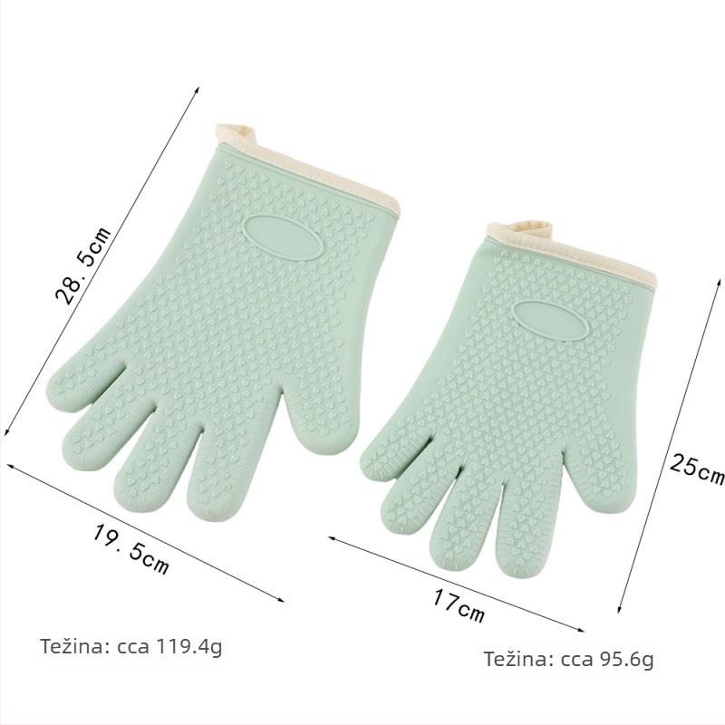 Silikonske rukavice protiv opeklina za mikrovalnu, protuklizne, debeli izolacijski sloj, otporne na visoke temperature za pečenje