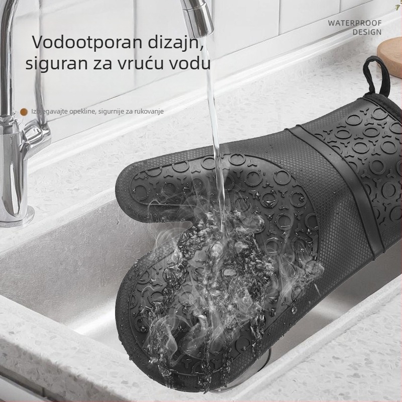 Silikonske rukavice za mikrovalnu pećnicu, debele izolacijske rukavice za kuhinju, otporne na visoke temperature