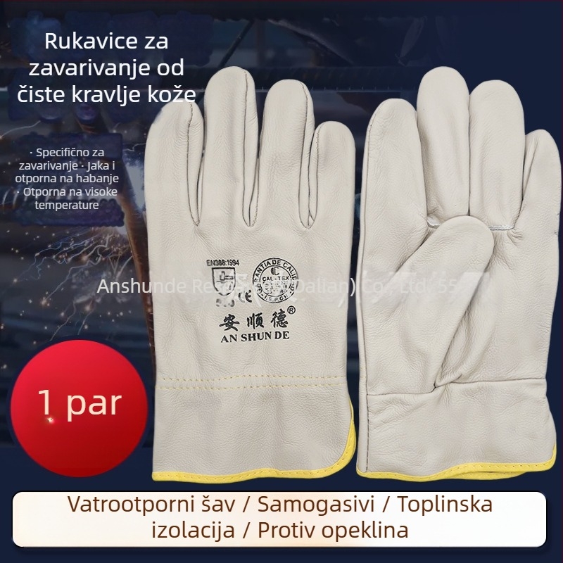Kožne zaštitne rukavice 559, otporne na trošenje i visoke temperature, s odijeljenim prstima, za vanjske radove, zavarivanje i mehaničke poslove