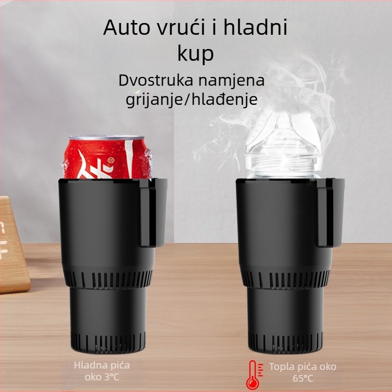 Pametna šalica za automobil i dom, dvostruka namjena: brzo hlađenje i zagrijavanje, prenosni automobilni hladnjak i izolirani termos