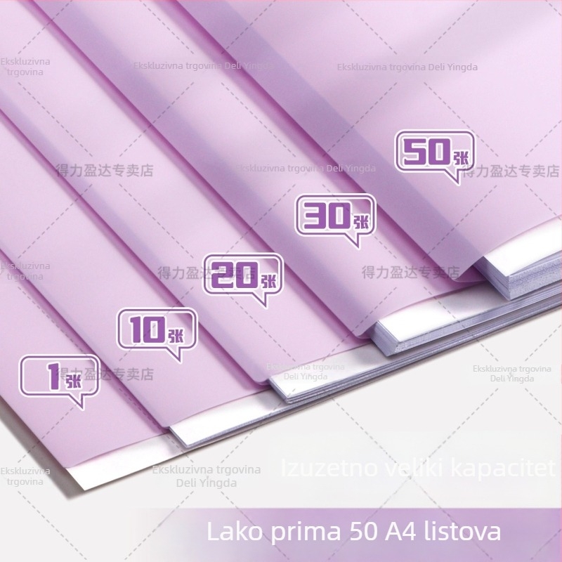 Deli L-oblik kutni fascikl za testne papire i dokumente, A4 pohranjiva fascikla, model PP508