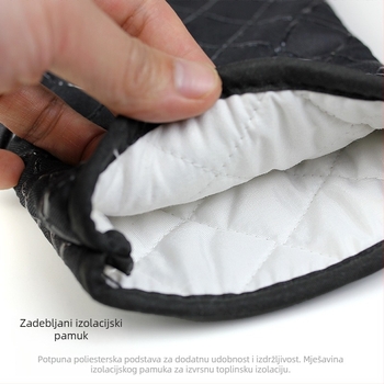 Set od 2 silikonske rukavice za pečenje, protuklizne, toplinski izolirane, s produženim i debelim manžetama