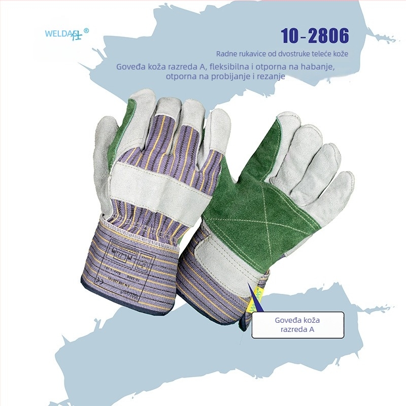 Wittsch 10-2806 Kožene zaštitne rukavice – otporne na habanje, izolirana dlan, leđa od prozračnog materijala, debeli zaštitni rukavice