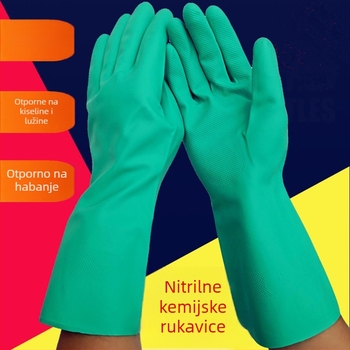 Nitrilne rukavice otporne na kiseline i lužine, kemijsku otpornost i otpornost na otapala i ulja
