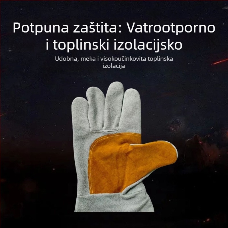 Lucky Star kožne rukavice za zavarivanje od teleće kože, debele, otporne na visoku temperaturu, vatrootporne, otporne na habanje, za zavarivanje