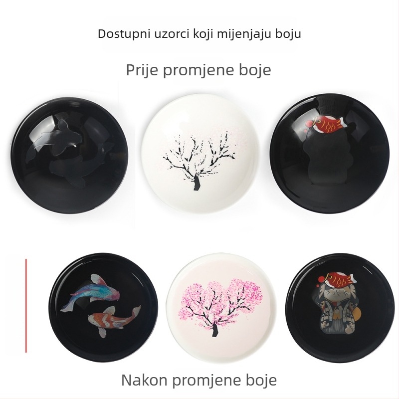 Prilagođene keramičke japanske čaše za sake koje mijenjaju boju ovisno o temperaturi – male čaše za alkohol (1–100 ml)