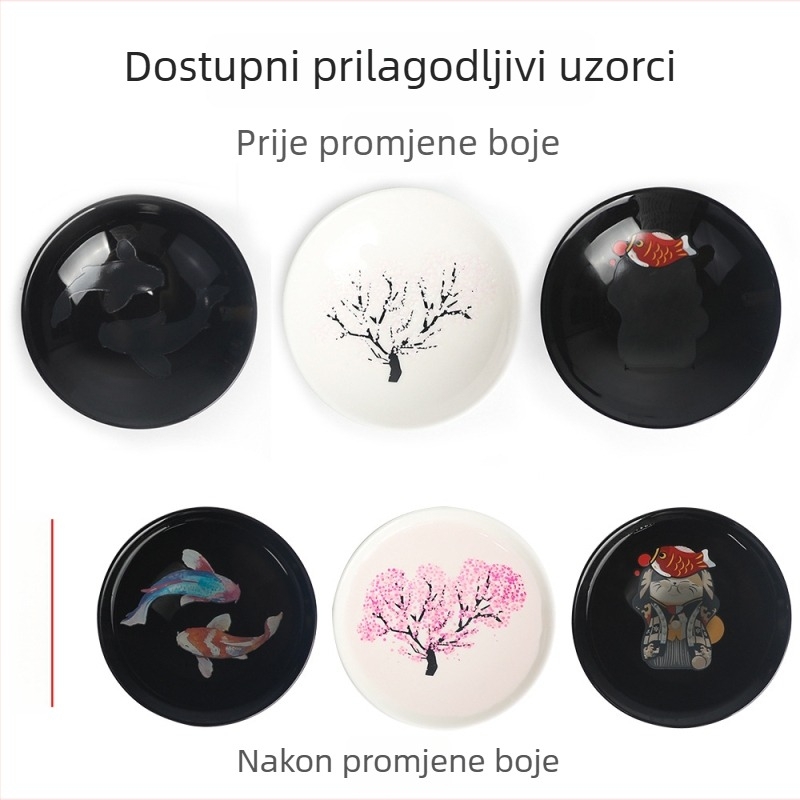 Prilagođene keramičke japanske čaše za sake koje mijenjaju boju ovisno o temperaturi – male čaše za alkohol (1–100 ml)