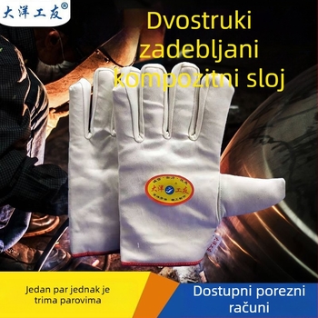 Dvoslojne kompozitne pamučne rukavice za rad za zavarivanje, otporne na habanje