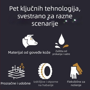 Zavarivačke rukavice od teleće kože s dugim manžetama, mekane i otporne na visoke temperature, dvostrukog sloja