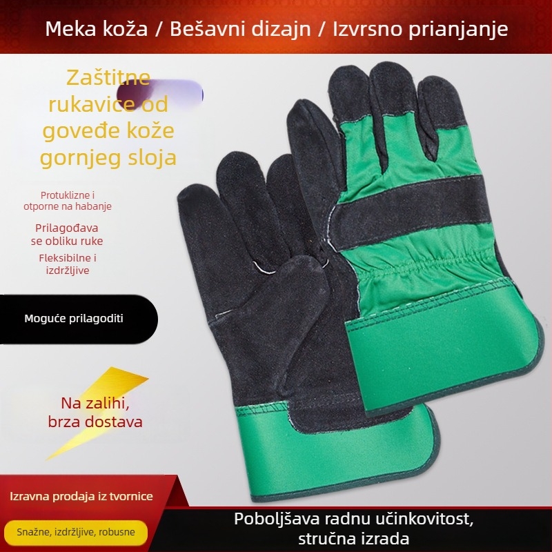 Zaštitne rukavice za zavarivanje s zaštitom cijele dlan, izolirane rukavice za zavarivače, kratka dužina, materijal BC razreda certificiran