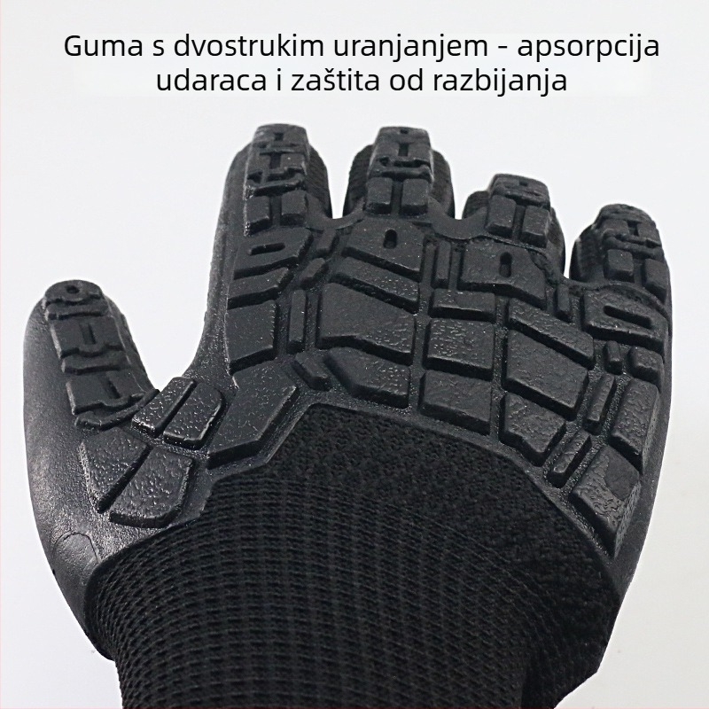 TPE rukavice s apsorpcijom udara, zaštita na radu, otporne na habanje, s protukliznom dlanom