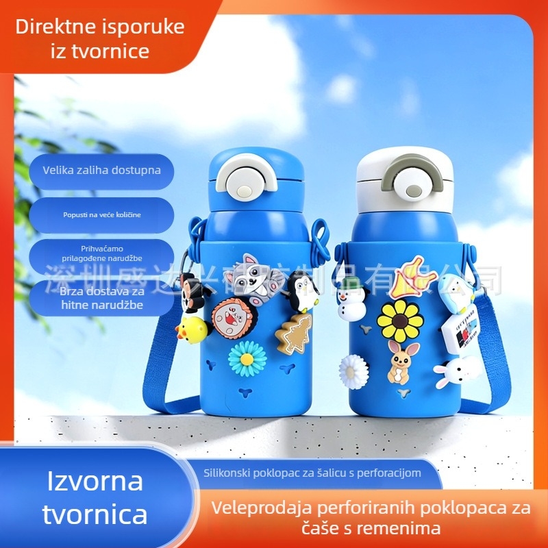 Silikonsko kućište za čašu s DIY prilagodbom, prehrambene kvalitete, protuklizni zaštitni omotač za bocu s naramenicama