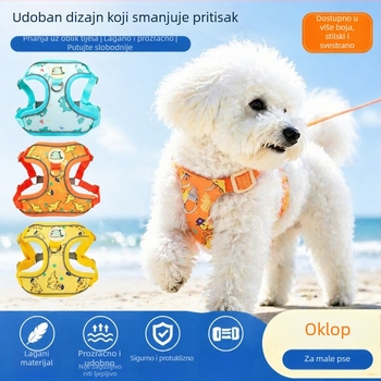 Prsluk za pse u stilu veste sa izvlačivim vodilom za manje pasmine