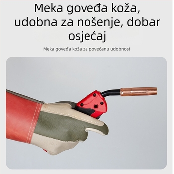 Kratke kožne rukavice za zavarivanje od teleće kože – mekane, toplinskoizolacijske, otporne na visoke temperature, zaštitne rukavice za zavarivače