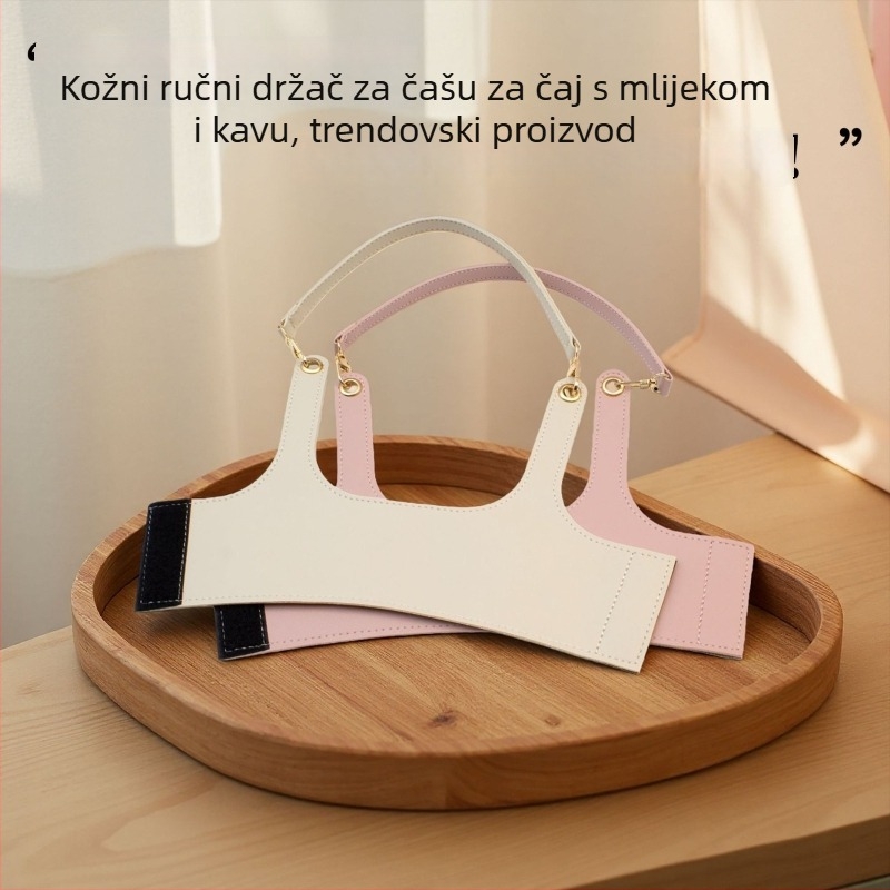 Prilagođeni PU kožni omotač za čašu s odvojivim Velcro remenom – prijenosna izolacijska navlaka za čaj i kavu